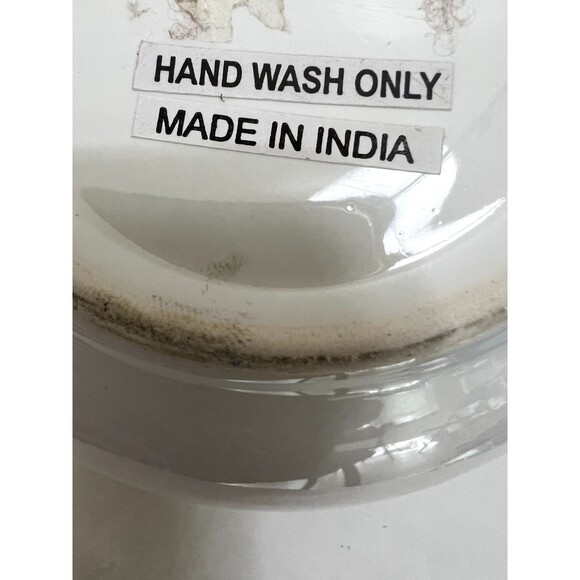 OBJET Gold Leaf Handle + White Hand Basin Made in INDIA 6 3/4" - Picture 4 of 4